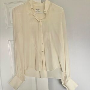 Rag & Bone 100% Silk Cream Button-Up Blouse